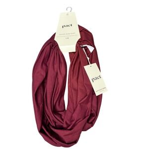 Pact Womens Smooth Jersey Scarf Burgundy Organic Cotton Infinity Loop OS NWT